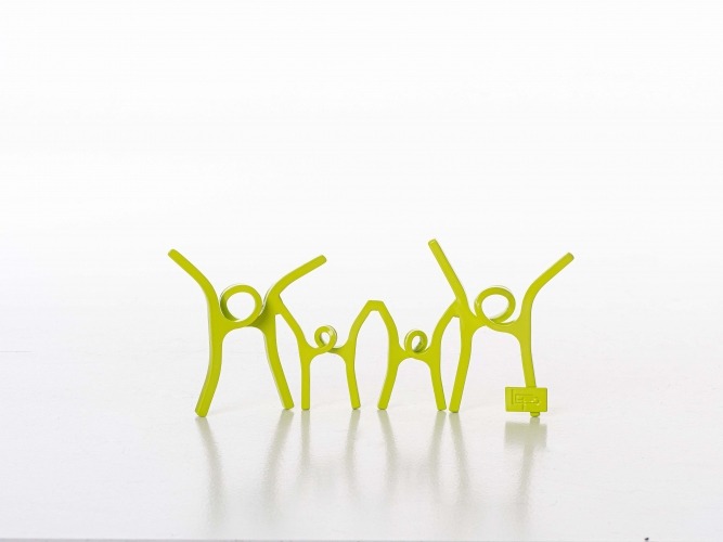 Happy people, Luc De Prest, Yellow, Metal Artist, Metal Artwork