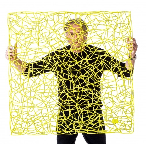 Wireless, Luc De Prest, Yellow, Metal Artist, Metal Artwork
